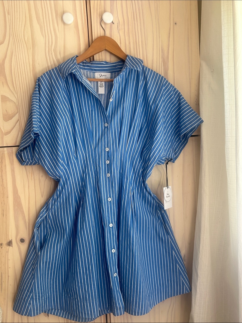 Japna Blue & White Striped Button-Up Shirt